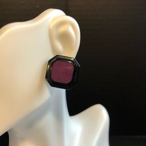 Vintage 80s earrings pierced retro disco fashion acrylic costume antique